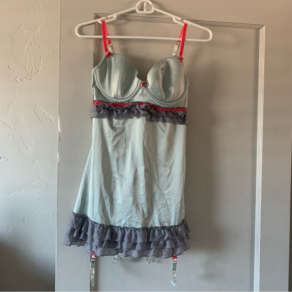Sabrina Carpenter Coquette Marie Antoinette ruffle bow corset dress